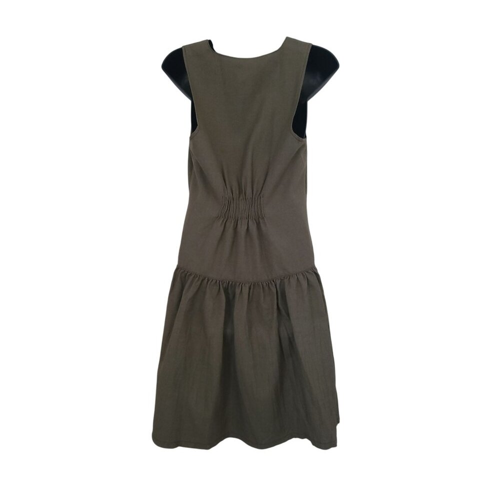 Fee People Sleeveless Army Green Wool Blend Vest Dress Women's Size 6 - Picture 2 of 7